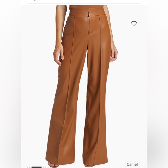 Alice + Olivia Dylan Wide-Leg Vegan Leather Pants size 10 NWOT - Picture 3 of 7